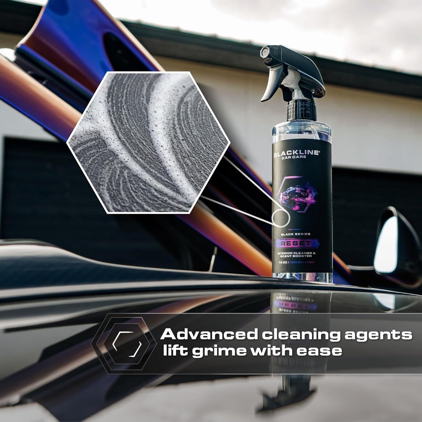 Luxury Scented Leather Interior Car Cleaner Reset Deep Cleans & Deodorizes All Surfaces, Ph-Neutral High-Foam Formula, Long-Lasting Premium Fragrance and Deodorization for Car - Oasis