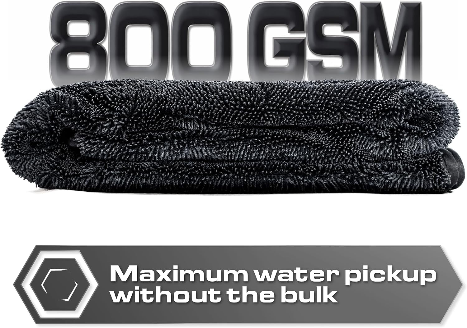 24"X36" Slim Twisted-Loop Drying Towel, 800GSM, Streak Free, Lint Free, Reusable - Car Accessories, Bath Towels, Microfiber Cleaning Cloth - One Pass Is All You Need