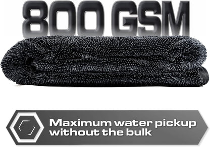 24"X36" Slim Twisted-Loop Drying Towel, 800GSM, Streak Free, Lint Free, Reusable - Car Accessories, Bath Towels, Microfiber Cleaning Cloth - One Pass Is All You Need