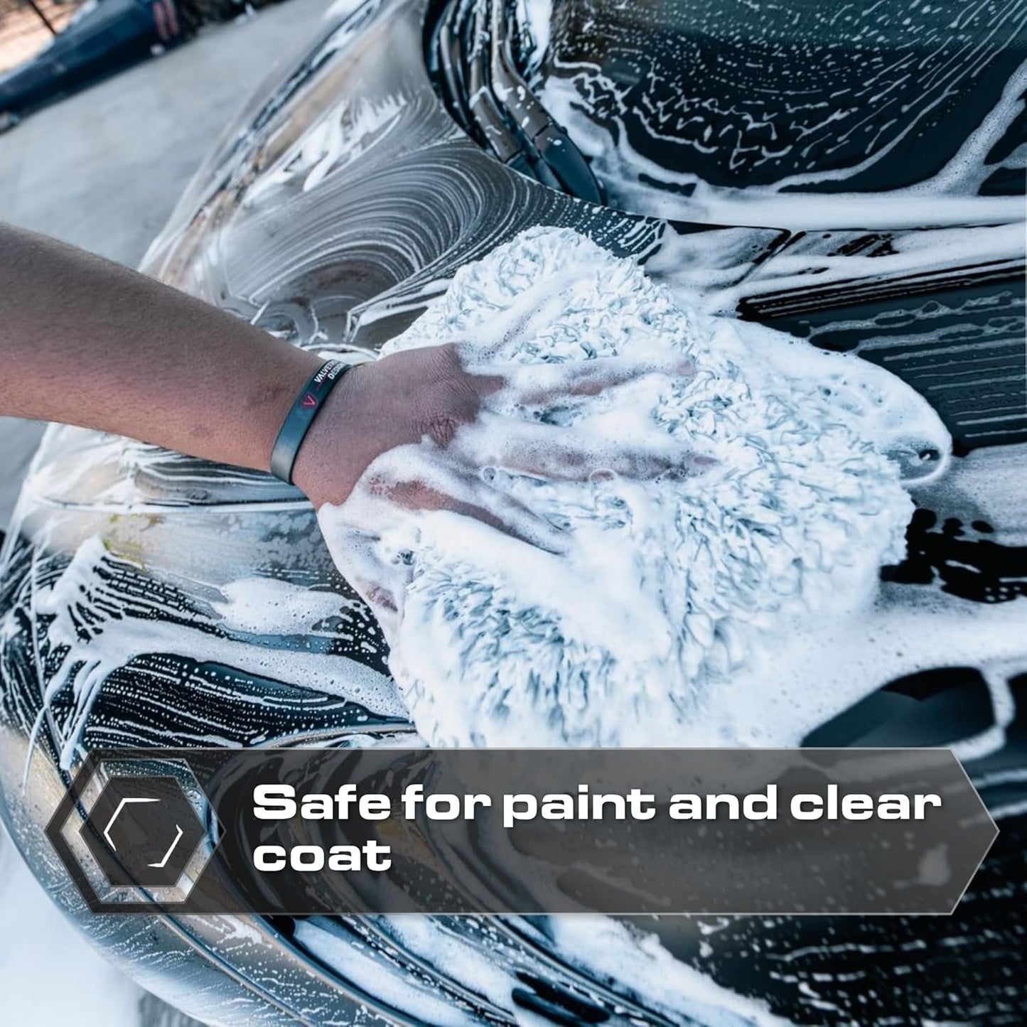 Microfiber Automotive Wash Mitt -Premium Scratch Free Wash Mitt for Car Cleaning|Car Detailing Accessory Works with Bucket, Car Shampoo, or Foam Cannon | 70%/30% Microfiber Blend, 9"X11"
