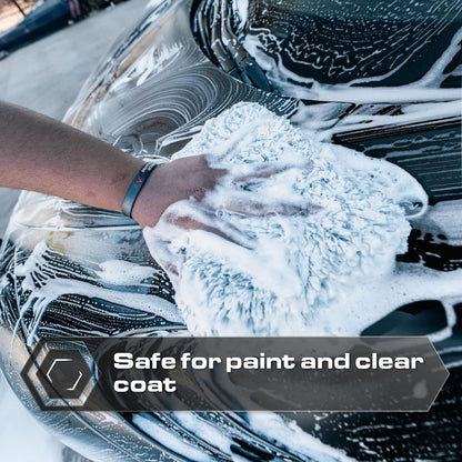 Microfiber Automotive Wash Mitt -Premium Scratch Free Wash Mitt for Car Cleaning|Car Detailing Accessory Works with Bucket, Car Shampoo, or Foam Cannon | 70%/30% Microfiber Blend, 9"X11"