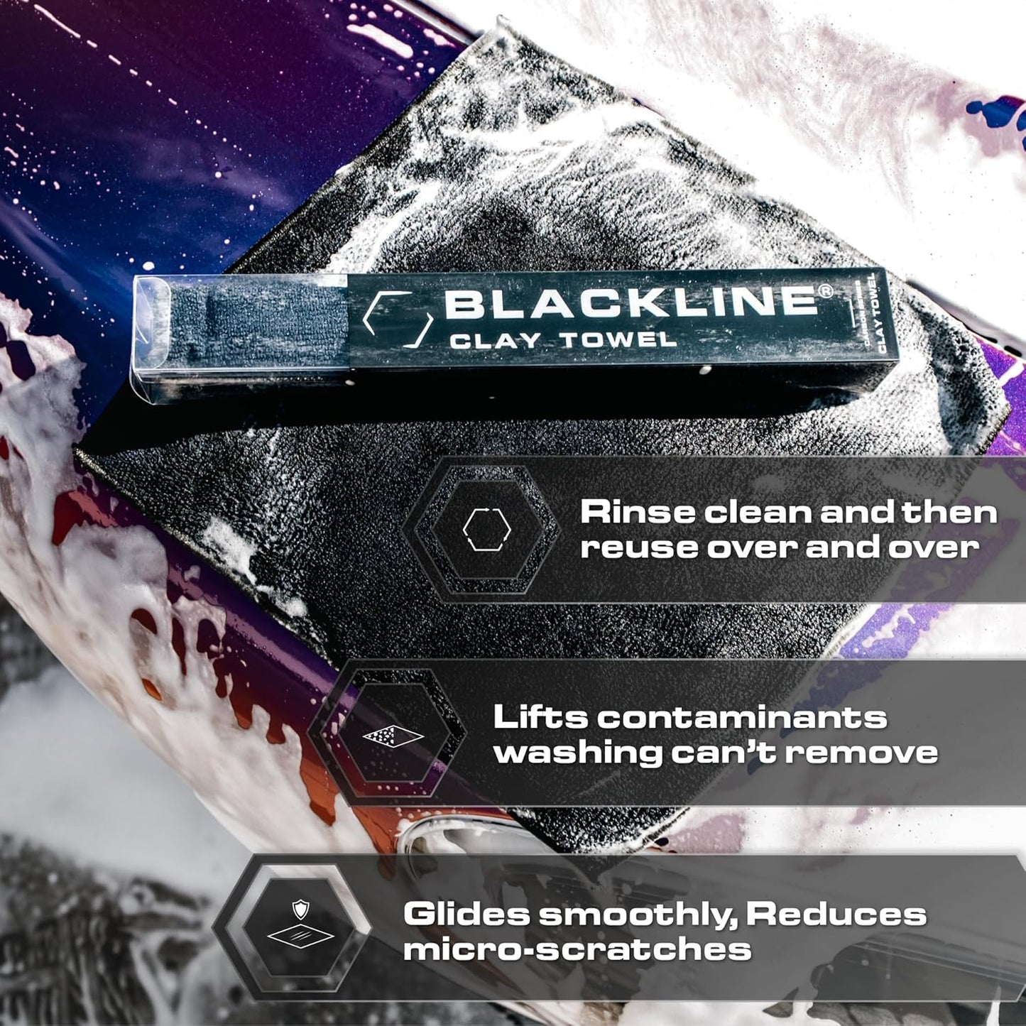Clay Towel - Auto Detailing Synthetic Clay Towel - Decontaminate Paint and Glass for Smooth Washing - Great and Effective for Car, Truck, SUV - 12" X 12"