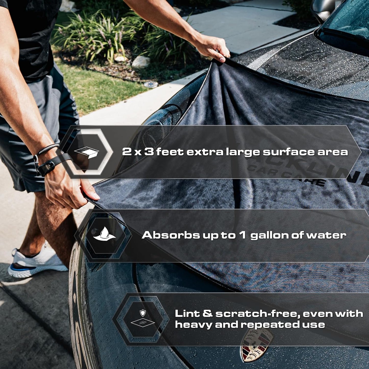 24"X36" Slim Twisted-Loop Drying Towel, 800GSM, Streak Free, Lint Free, Reusable - Car Accessories, Bath Towels, Microfiber Cleaning Cloth - One Pass Is All You Need