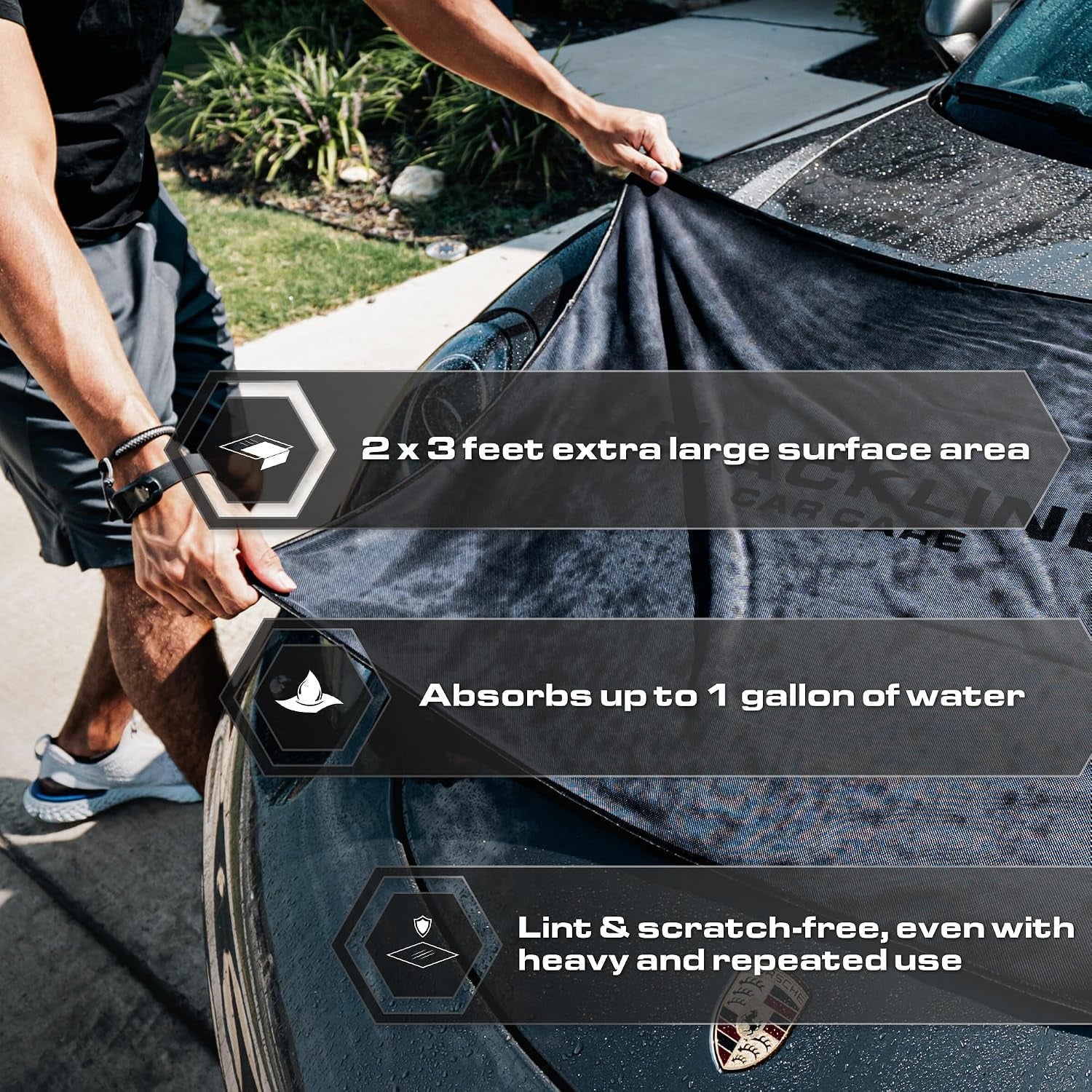 24"X36" Slim Twisted-Loop Drying Towel, 800GSM, Streak Free, Lint Free, Reusable - Car Accessories, Bath Towels, Microfiber Cleaning Cloth - One Pass Is All You Need