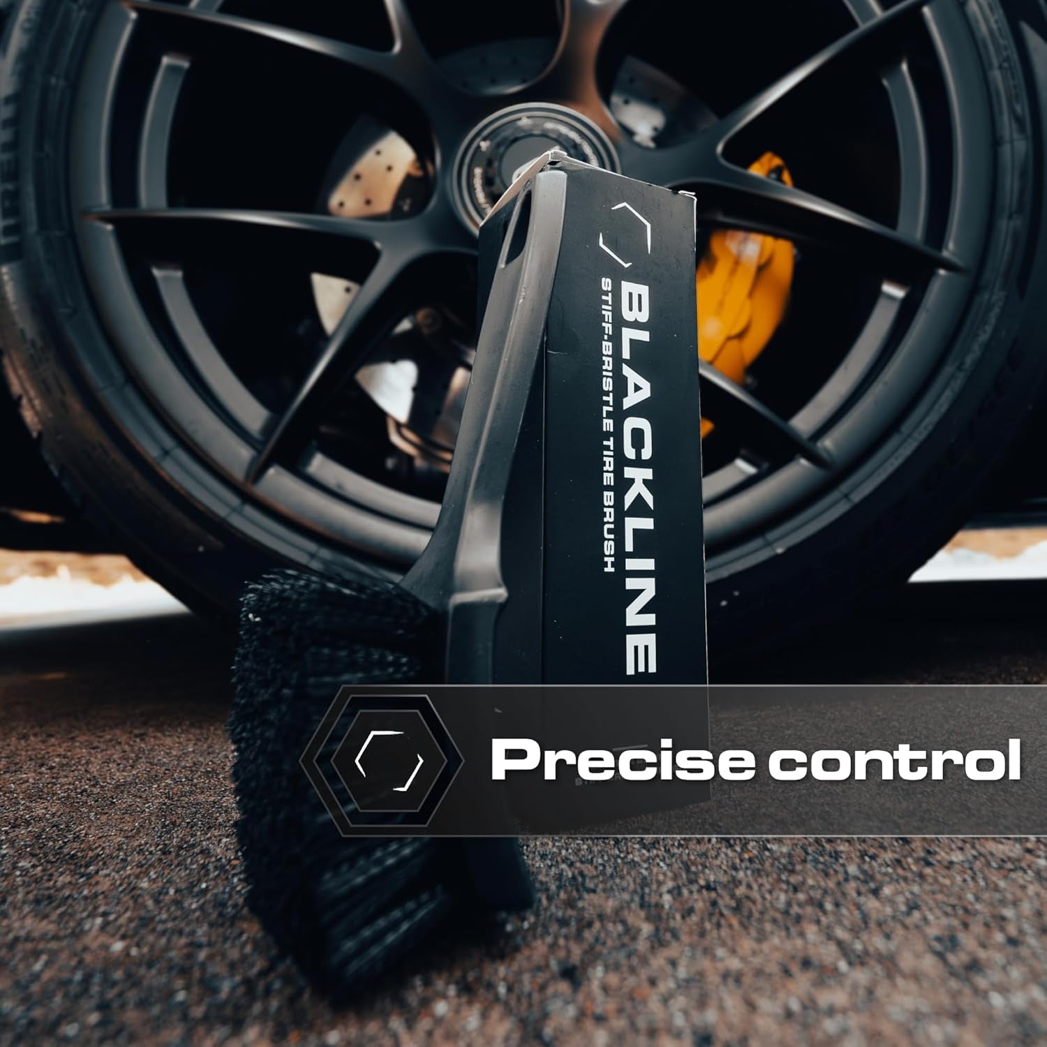 Stiff Bristle Tire Brush - Heavy Duty Car Detailing Tool for Tires - High-Performance Deep Cleaning Brush - Ideal for Tough Dirt & Grime Removal - Premium Auto Care Accessory