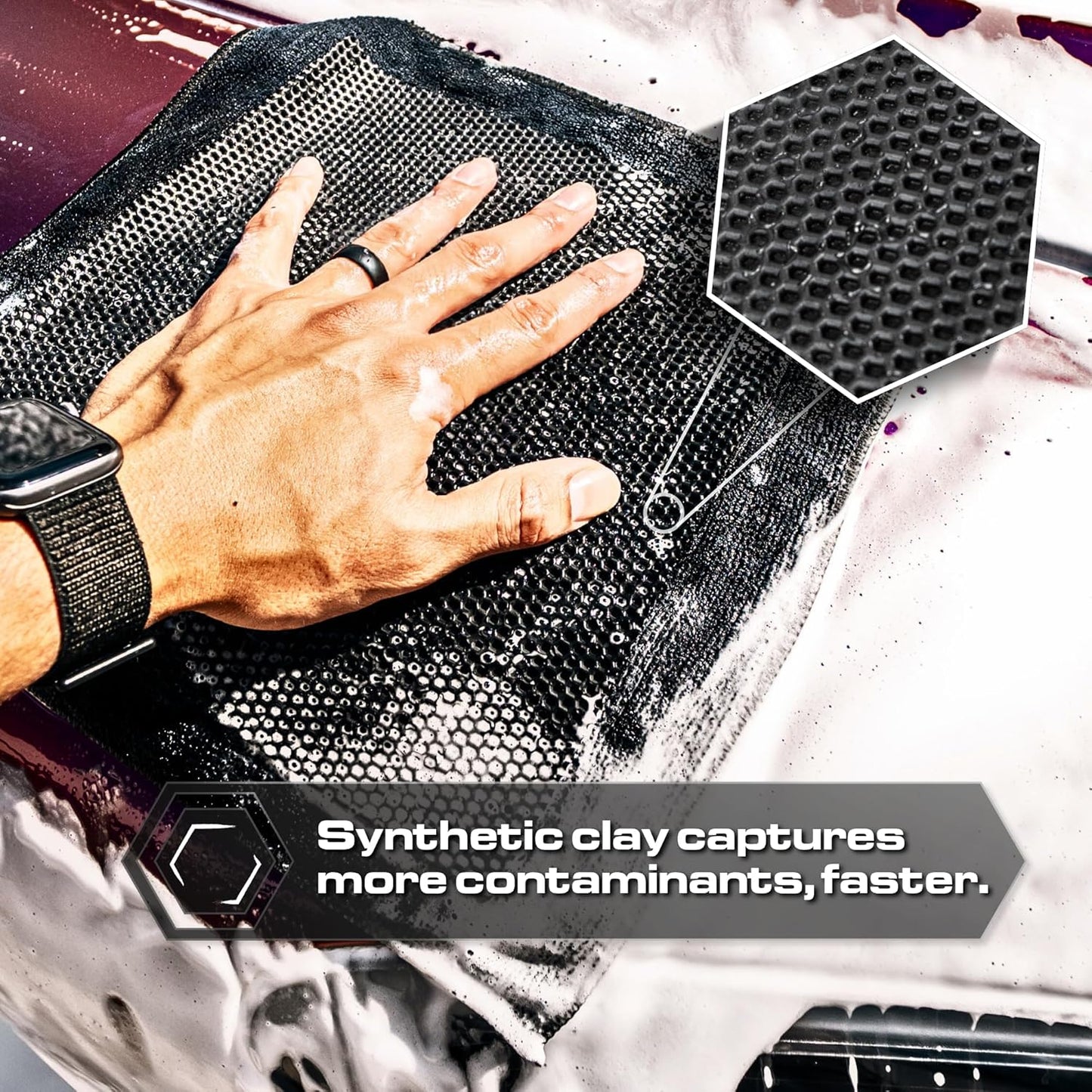 Clay Towel - Auto Detailing Synthetic Clay Towel - Decontaminate Paint and Glass for Smooth Washing - Great and Effective for Car, Truck, SUV - 12" X 12"